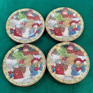 Snowmen Salad Plates, Certified International Country, Susan Winget - set of 4